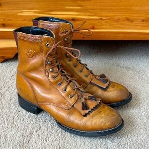 Vintage Ariat Cobalt Equestrian Women’s Leather Riding Boots 8 Lace Up Western